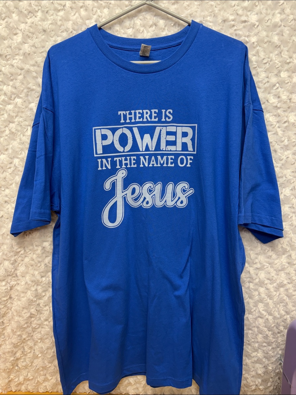 Men's 2Xl Royal Blue Short-Sleeve Graphic Tee - Faith Statement Jesus unisex